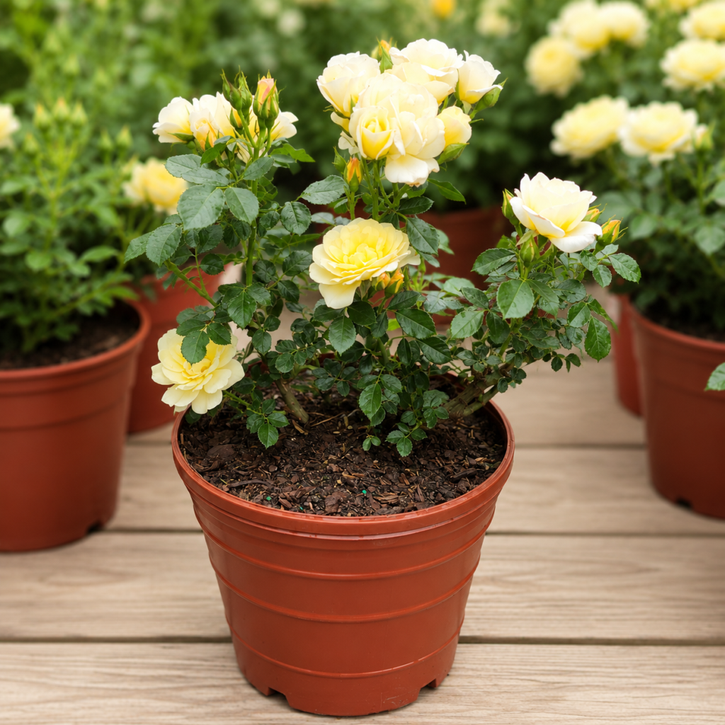 Sunblaze Lemon Miniature Rose