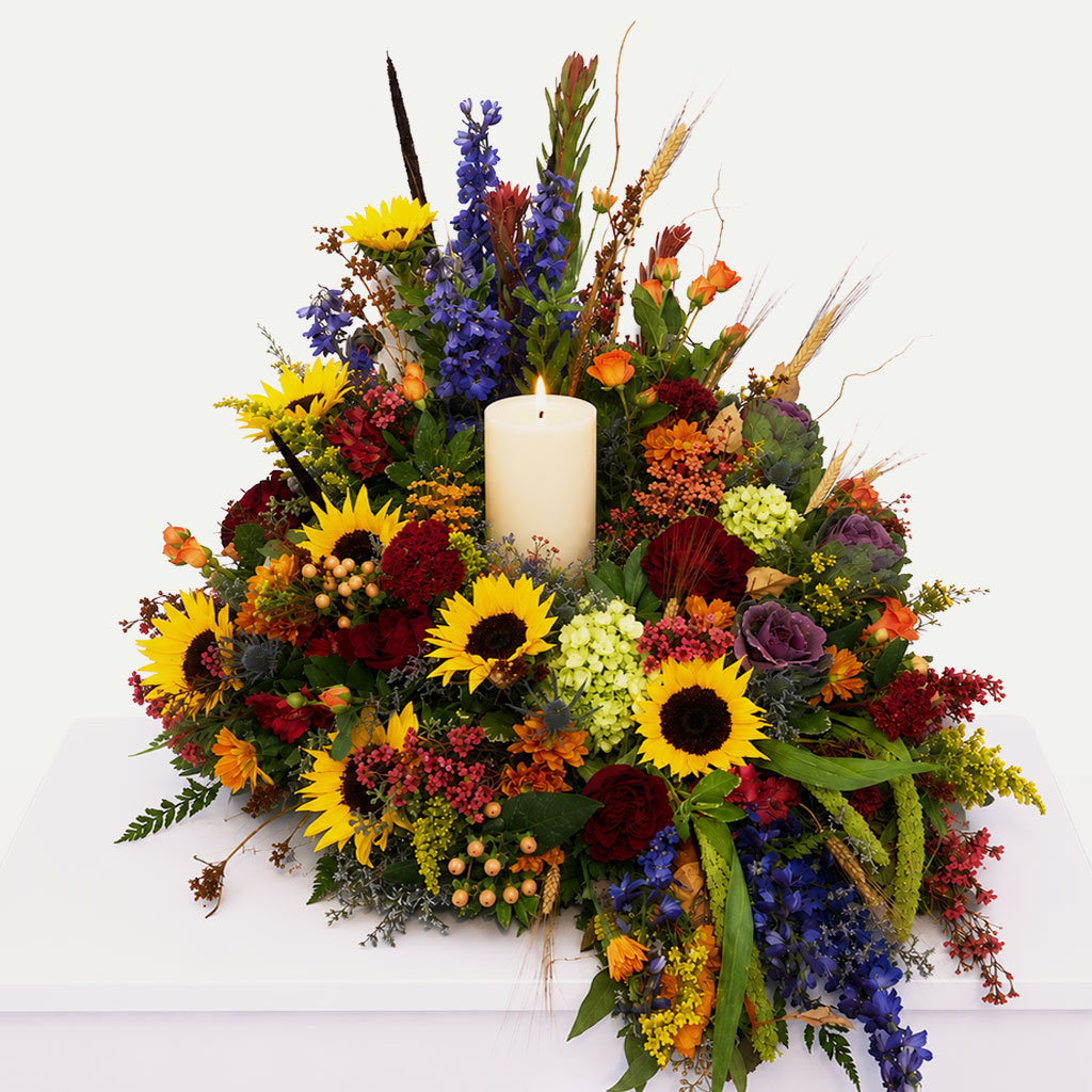 Harvest Light Urn Wreath