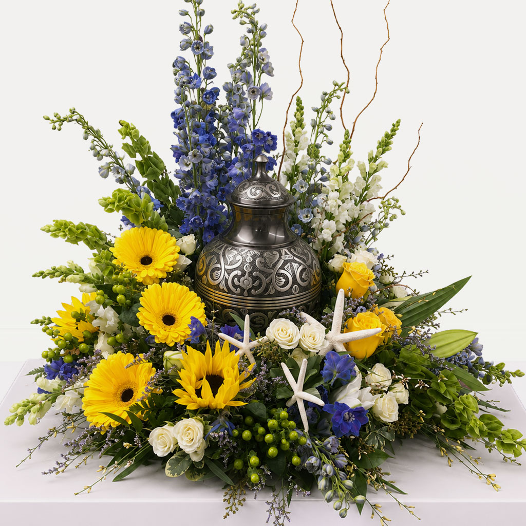 Sunlit Shores Memorial Urn Wreath